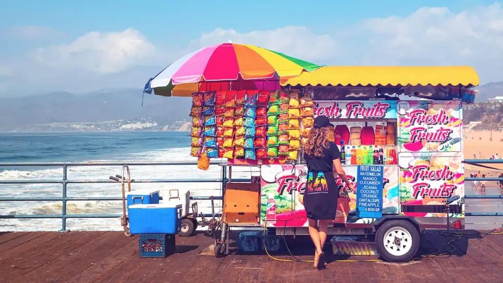 Woman at Booth on Santa Monica Pier