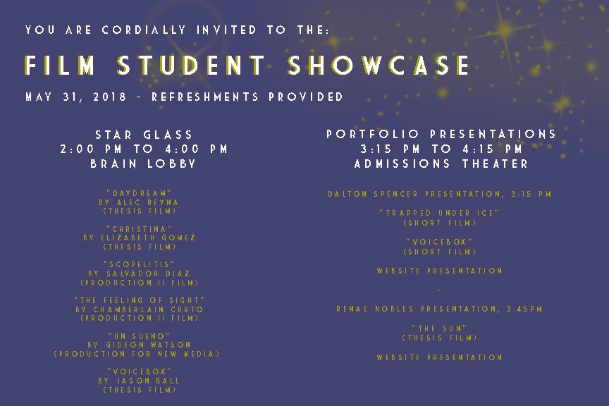 Film Student Showcase and Final Portfolio Presentations The Los