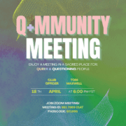 Poster for Q+mmunity meeting- April 18th