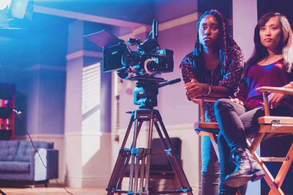 Two Women on set