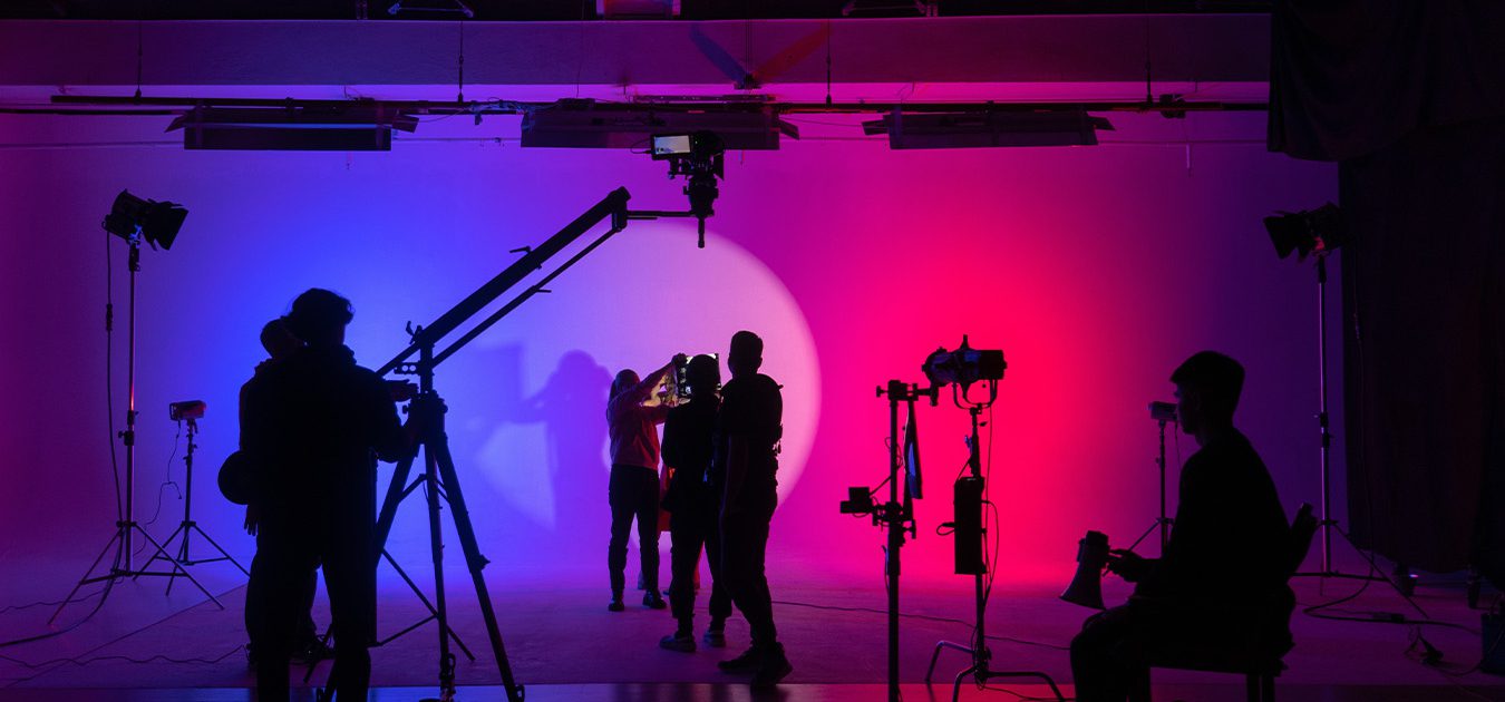 Film production set at LA Film School illustrating thought leadership in creative media entertainment education