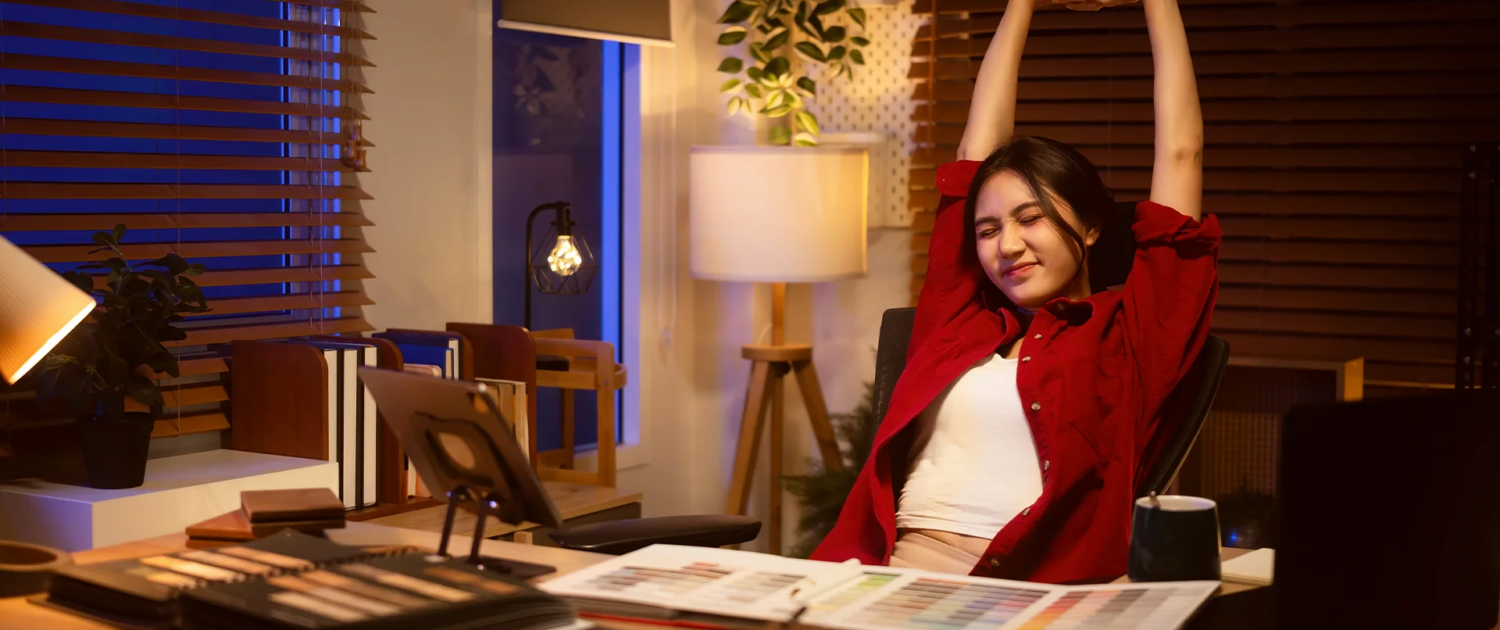 woman relaxing and recharging creatively