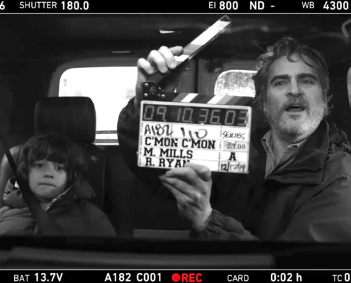 Joaquin Phoenix on the set of c'mon c'mon