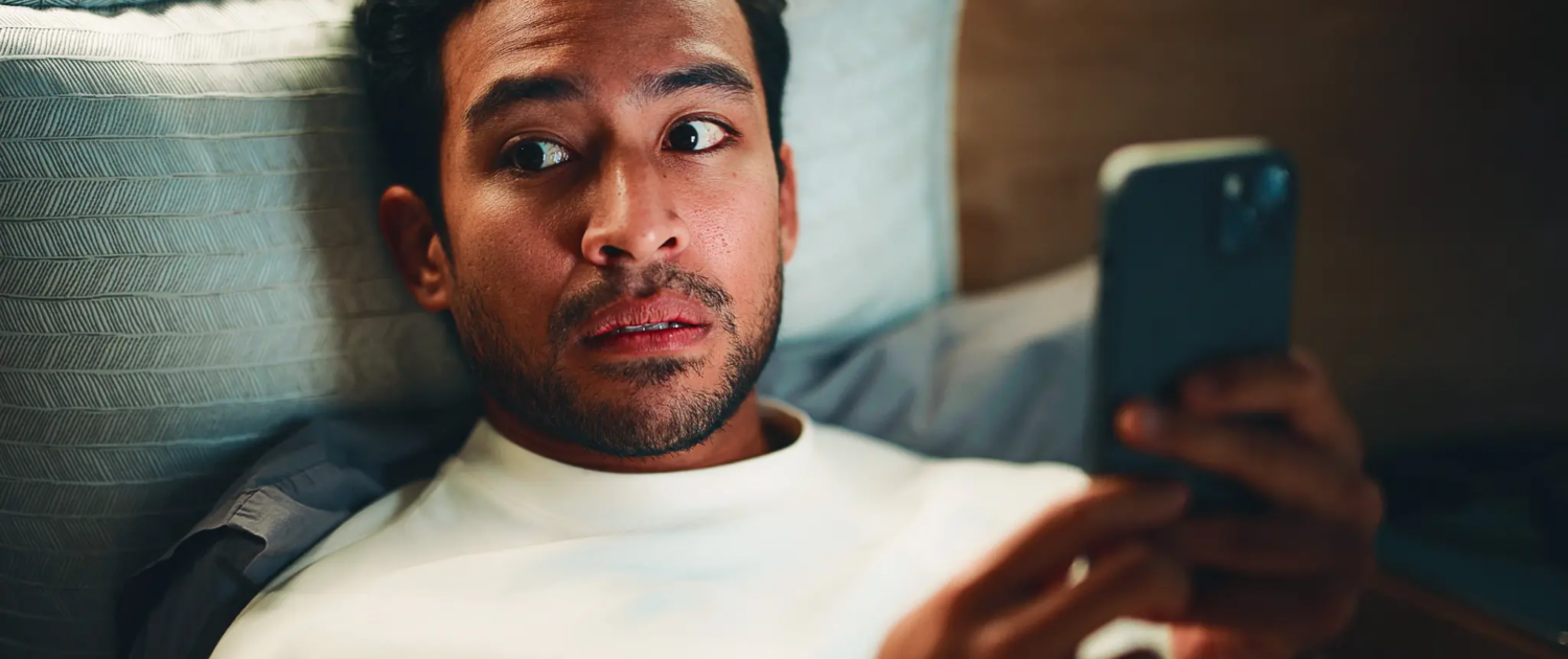 man watching tv alone, second screen
